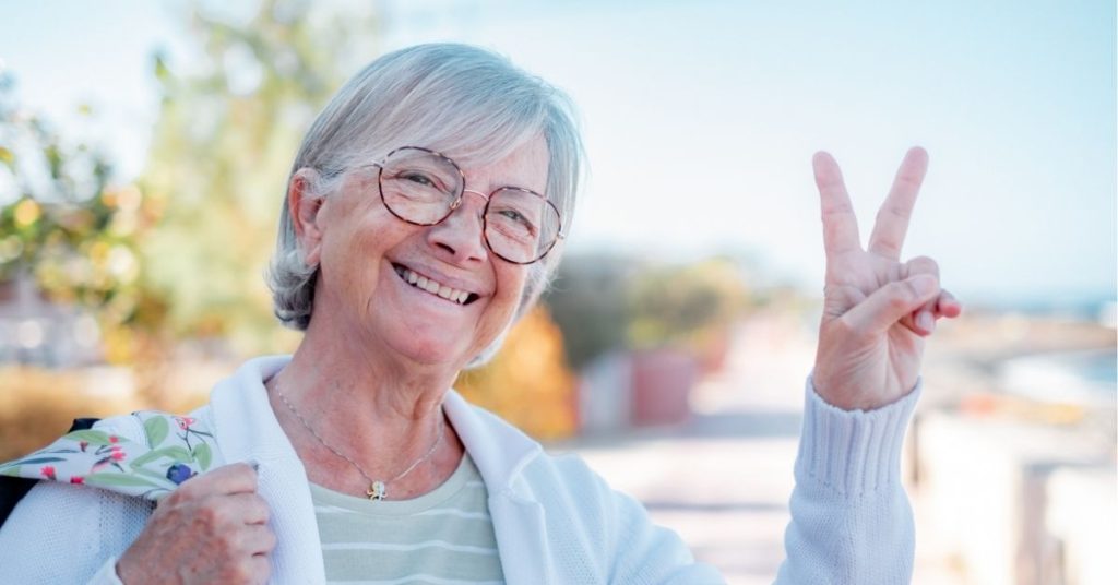 woman smiling retirement community 
